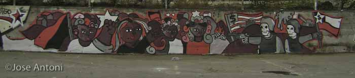 Haiti solidarity mural in Chile